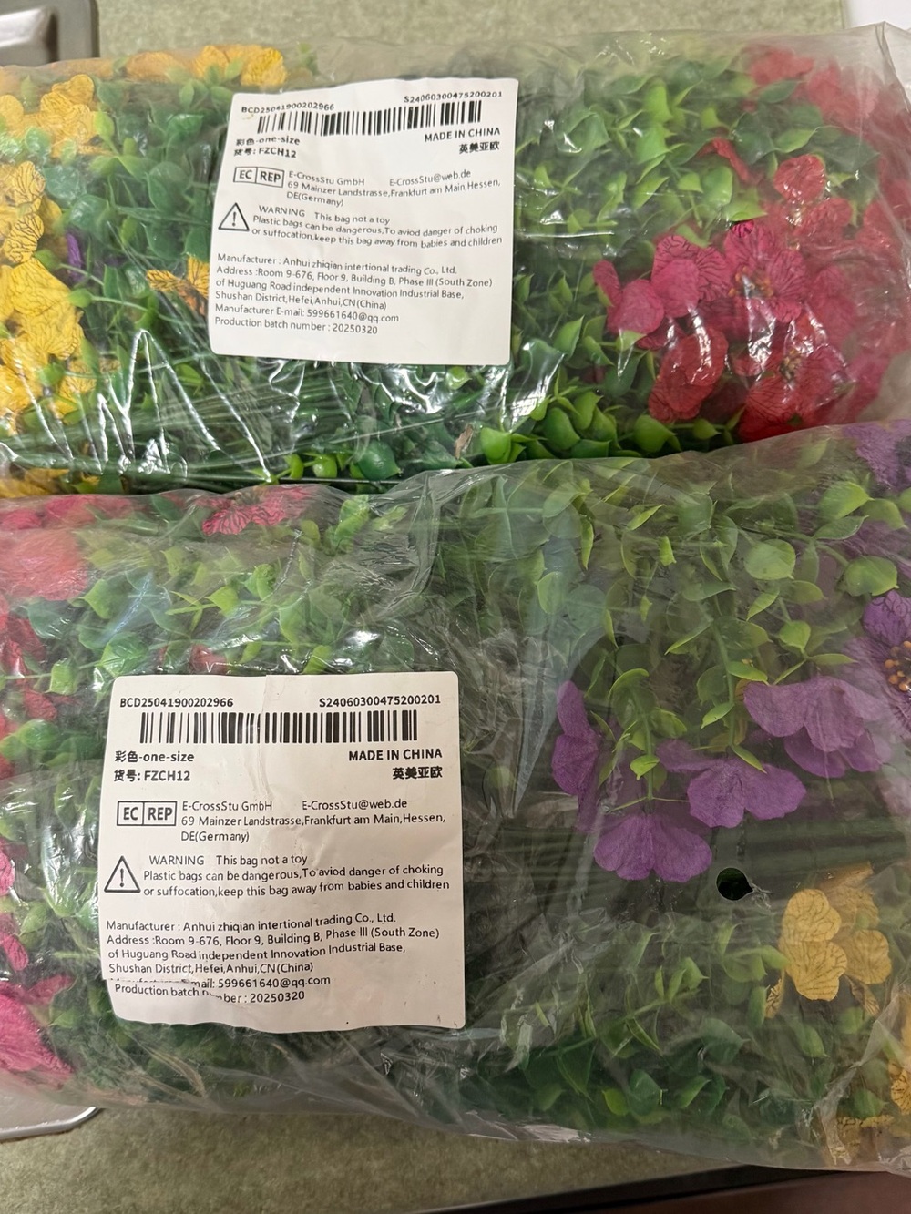 UV Resistant Artificial outdoor flowers Yellow, Red, Purple, Green NWT